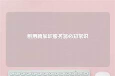 香港日本新加坡服务器租用